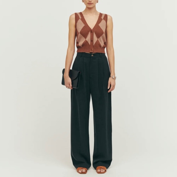 NWT Reformation Mason Pant - size 14 (black) - Picture 1 of 8